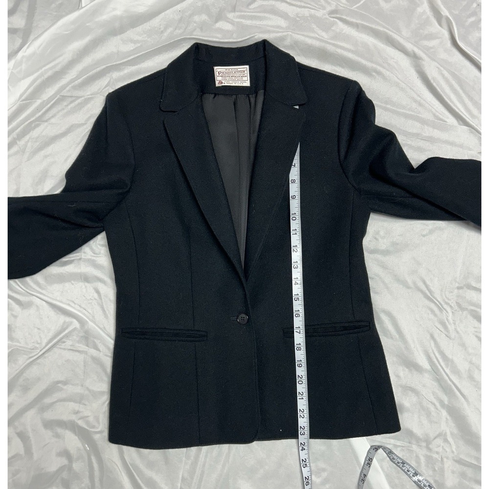 Vintage Pendleton Petite Blazer 100% Virgin Wool Black Womens 4P Made in USA - Picture 9 of 12